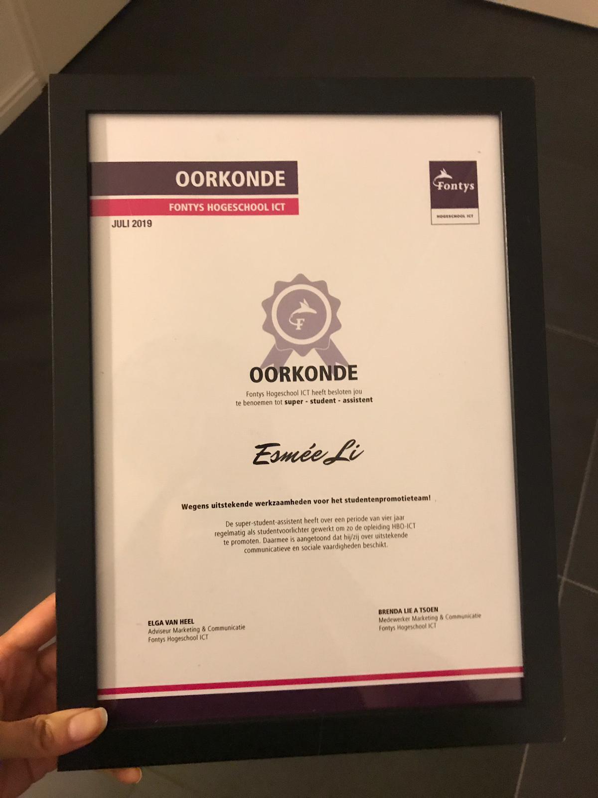 Oorkonde super student assistent